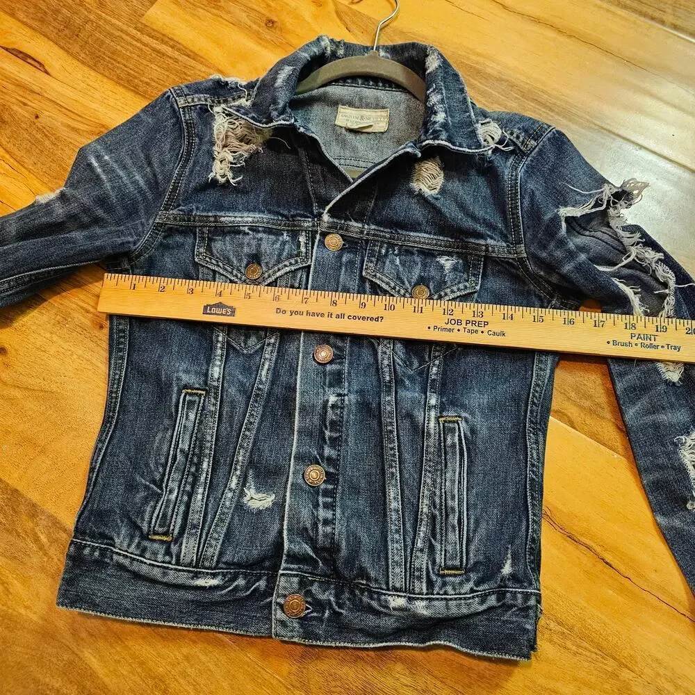 Denim and Supply Ralph Lauren Vintage Truckers‎ XS jean Jacket. Heavy distressed